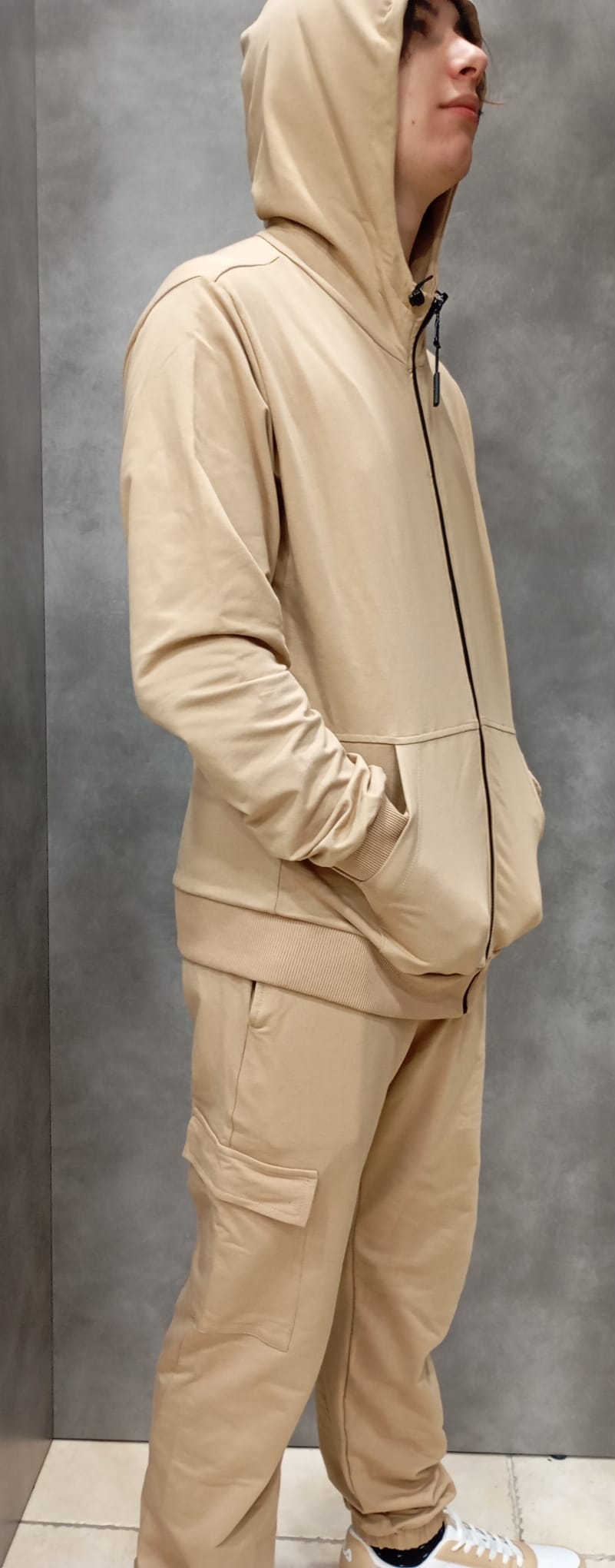 Tuta in cotone garzato Hangar93 Uomo Con Pantalone Cargo