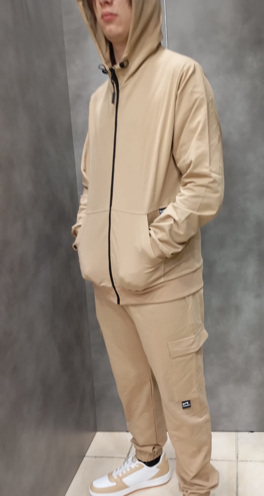 Tuta in cotone garzato Hangar93 Uomo Con Pantalone Cargo