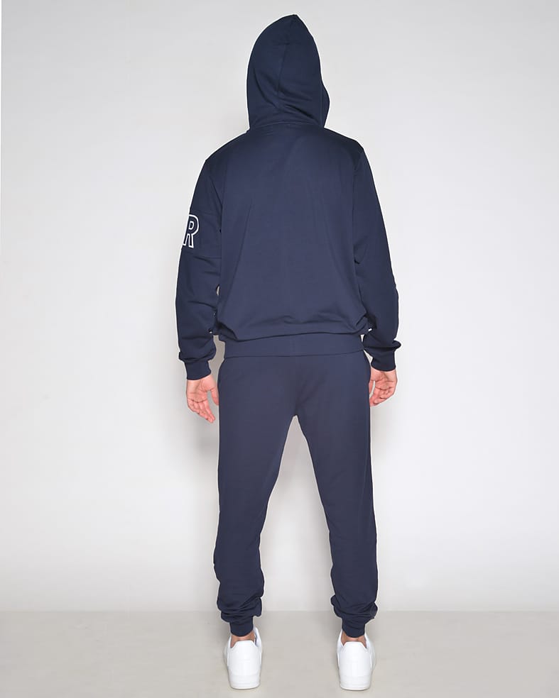 Tuta - felpa full zip con cappuccio e pantalone basic - 240/2150 gr.