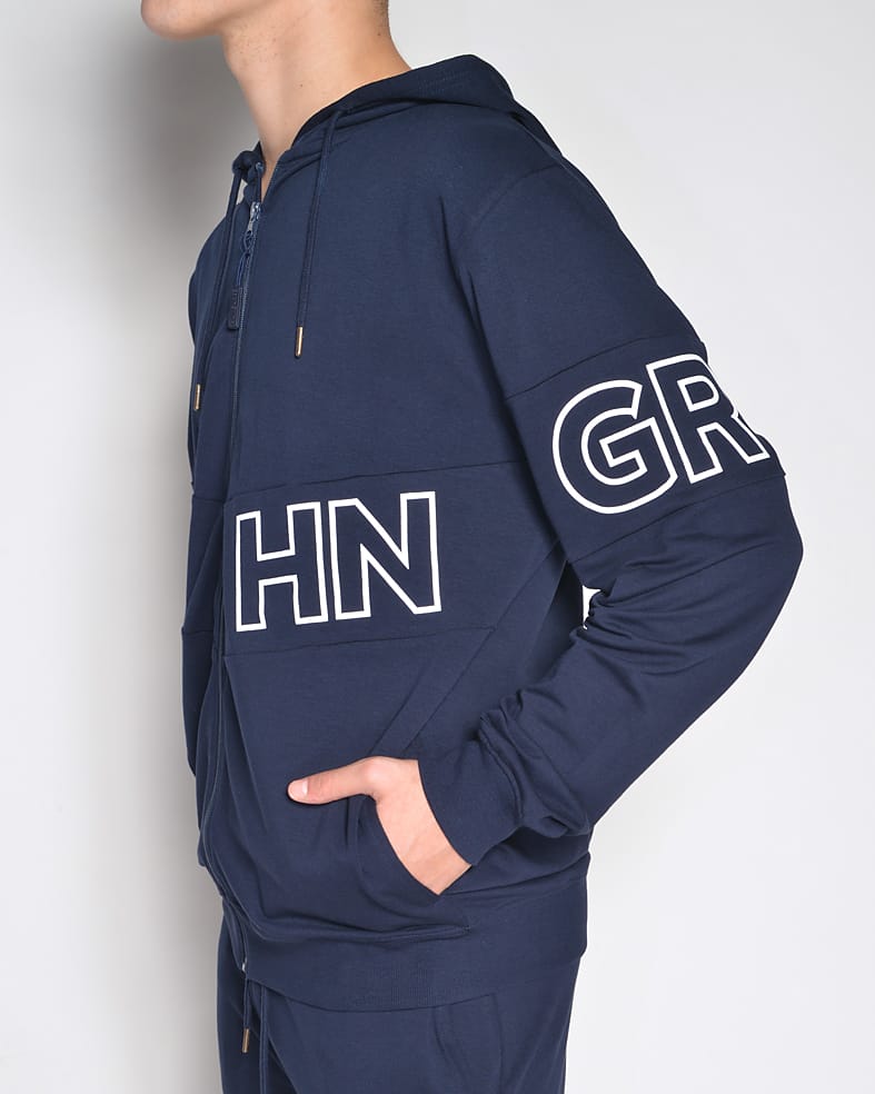 Tuta - felpa full zip con cappuccio e pantalone basic - 240/2150 gr.