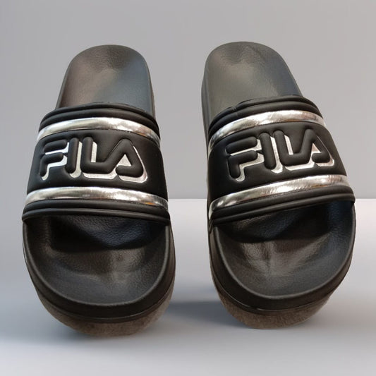 Fila - slipper nere con logo in risalto